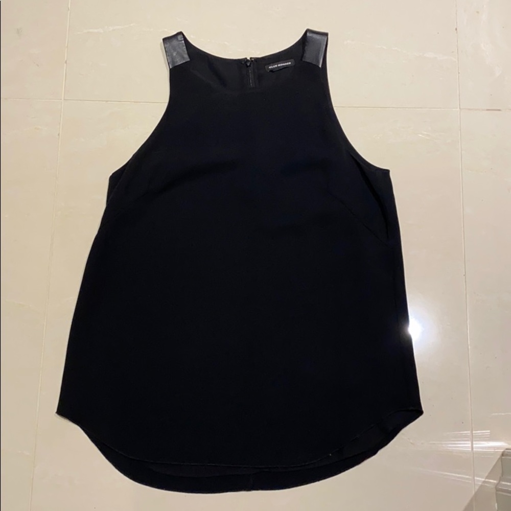 Club Monaco - Faux leather trim blouse